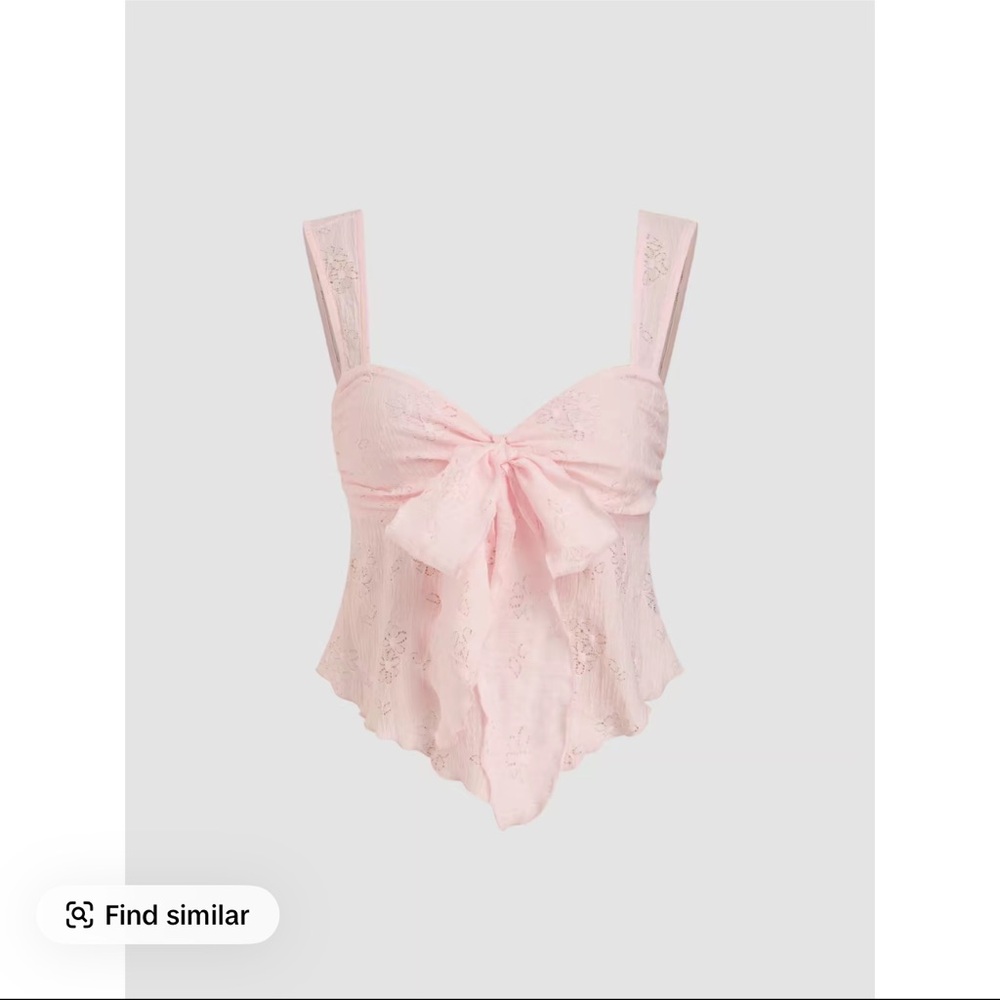 Cider Pink Lace Top with Bow Detail